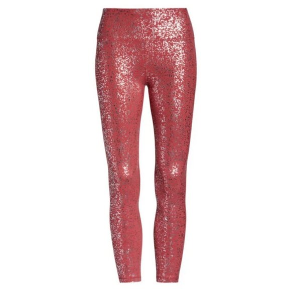 💕SWEATY BETTY💕 Goddess 7/8 Workout Leggings ~ Red Terrazzo Foil Print L NWT - Picture 6 of 16